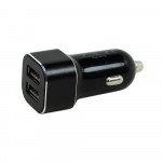 Wholesale USB-C Type C Phone, Tablet 2.4A Dual 2 Port Car Charger 2in1 with 3FT USB Cable (Car - Black)